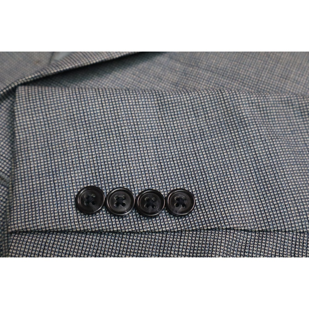 Jos A Bank 46L Blue‎ Birdseye 100% Wool Mens Suit Jacket Sport Coat Nailhead - Picture 9 of 10